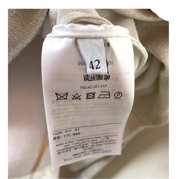 NWT VALENTINO TOP 6 LONG SLEEVED HAMMERED METALLIC SILVER BLOUSE HARNESS RUNWAY - Picture 9 of 14